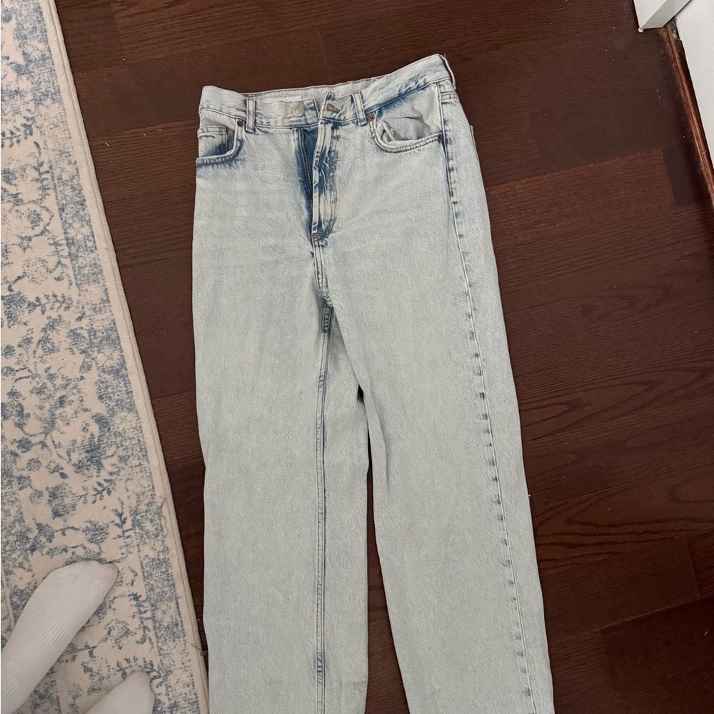 Zara Women's Light Blue Straight Leg Jeans